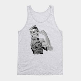 Rosie The Riveter in Shades of Gray Tank Top